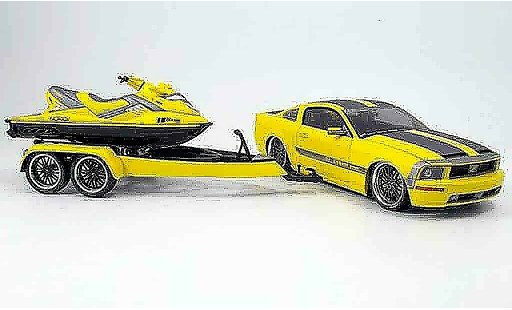 Ford Mustang Cesam 1/18 Norev or/grigio + remorque avec jet-ski modellini auto