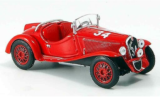 Fiat 508 Balilla 1/43 Norev Sport Mille Miglia rosso 1937 modellini auto