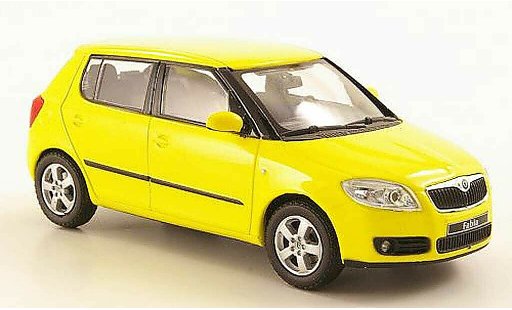 Skoda Fabia II 1/43 Abrex giallo 2007 modellini auto