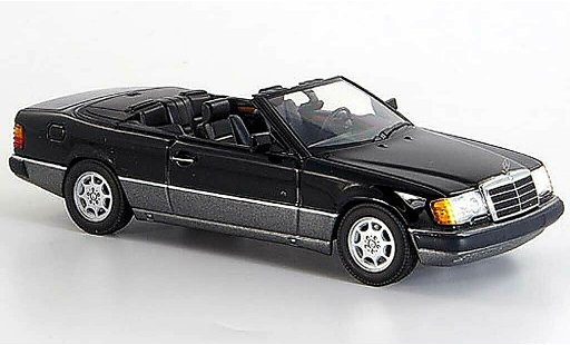 Mercedes 300 Coupe 1/43 Minichamps 24 Cabrio nero geoffnetes capote 1990 modellini auto