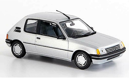 Peugeot 205 Base 1/43 Minichamps grigio metallisee 1990 modellini auto