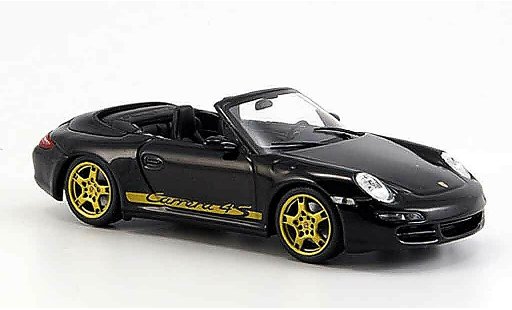 Porsche 911 4S 1/43 Minichamps Carrera nero geoffnetes capote 2005 modellini auto