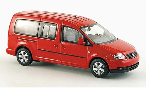 Volkswagen Caddy Maxi 1/43 Minichamps shuttle rosso 2007 modellini auto
