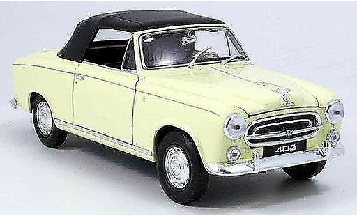 Peugeot 403 Cabriolet 1/18 Welly Cabrio beige avec capote 1957 modellini auto