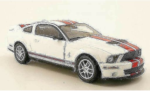 Shelby GT 500 2007 1/18 Shelby Collectibles bianco/rosso modellini auto