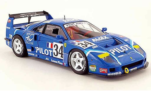 Ferrari F40 course 1/18 Hot Wheels Elite no.34 pilot 24h le mans 1995 modellini auto
