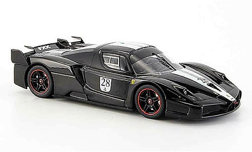 Ferrari Enzo FXX 1/43 Hot Wheels Elite no.28 nero avec biancoem strisce modellini auto