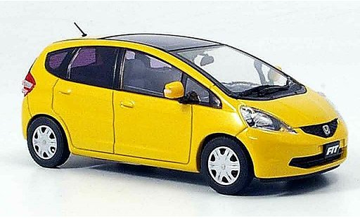 Honda Jazz Skyroof 1/43 Ebbro Fit giallo 2008 modellini auto