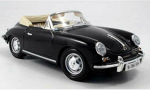 Porsche 356 1961 1/18 Burago B cabriolet nero modellini auto