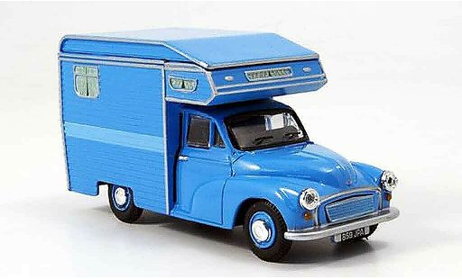 Morris Minor Van 1/43 Oxford Camper blu Wohnmobil modellini auto