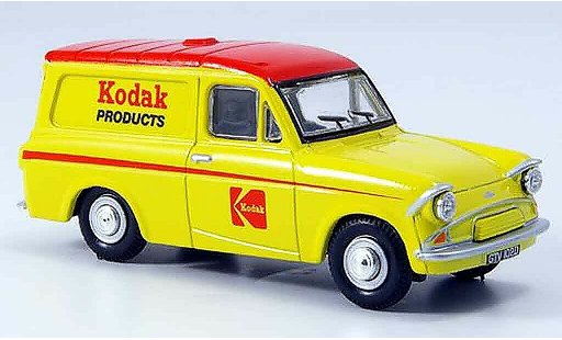 Ford Anglia Van 1/43 Oxford giallo rosso Kodak furgone modellini auto