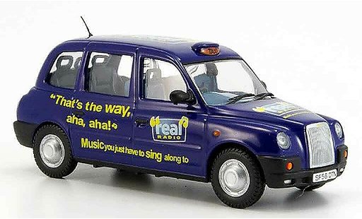 Austin TX4 taxi 1/43 Oxford blu Real Radio modellini auto
