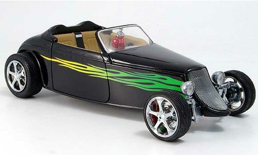 Ford Hot Rod 1933 1/18 Yat Ming convertibile nero verdee flammen aperto modellini auto