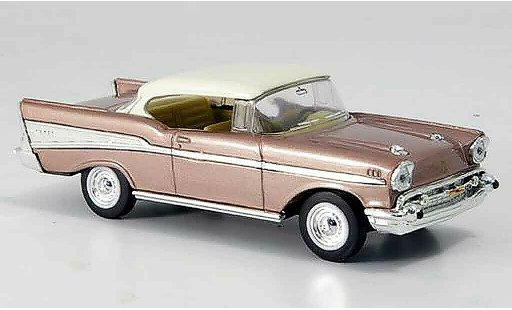 Chevrolet Bel Air Coupe 1/43 Yat Ming rosa biancoes tetto 1957 modellini auto