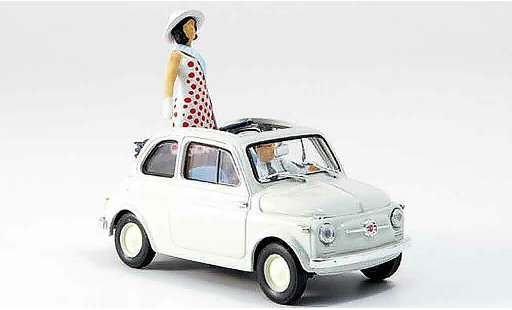 Fiat 500 Nuova 1/43 Brumm Prasentation in Turin avec Figuren 1957 modellini auto