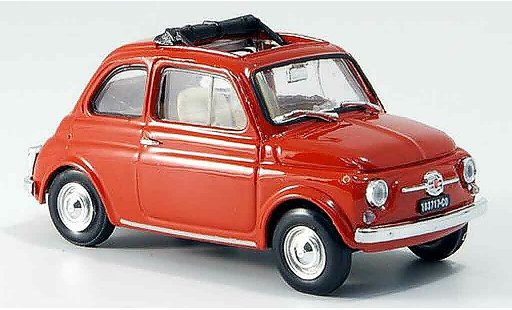Fiat 500 F 1/43 Brumm Fkorallenrosso geoffnetes tetto pieghevole 1965 modellini auto