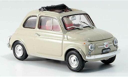 Fiat 500 F 1/43 Brumm sandbeige geoffnetes tetto pieghevole 1965 modellini auto