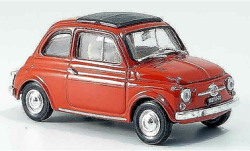 Fiat 500 F 1/43 Brumm korallenrosso avec capote tetto pieghevole 1965 modellini auto