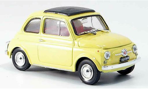 Fiat 500 F 1/43 Brumm giallo avec capote tetto pieghevole 1965 modellini auto