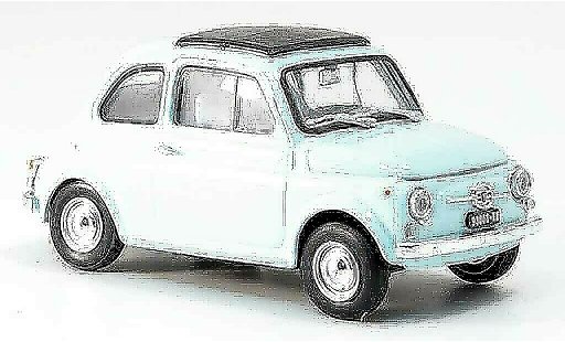 Fiat 500 F 1/43 Brumm blu avec capote tetto pieghevole 1965 modellini auto