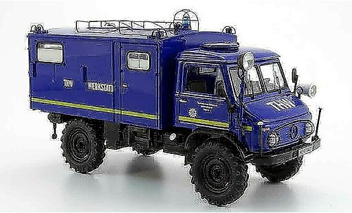 Mercedes Unimog 401-404 1/43 Schuco 404 S THW Werkstatt Funkbaule modellini auto