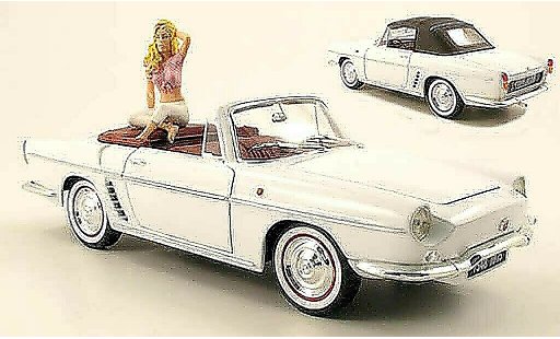 Renault Floride Base 1/18 Norev bianco 1958 avec figurine de b.bardot et capote de toit amovible modellini auto