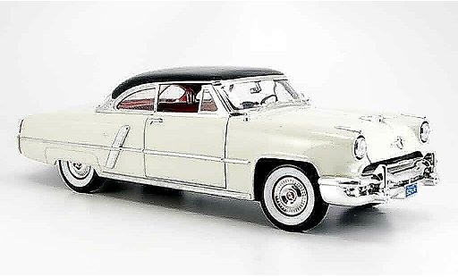 Lincoln Capri Base 1/18 Yat Ming bianco neroes tetto 1952 modellini auto