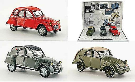 Citroen 2CV Berline 1/43 Norev 3er set 60 jahre nr.2 modellini auto