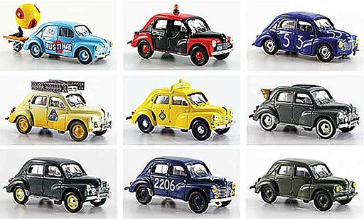 Renault 4CV Base 1/43 Eligor set avec 9 modellen 1961 modellini auto