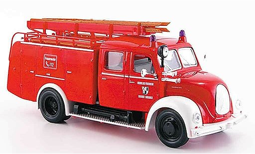 Magirus TLF 16 Merkur 1/43 Yat Ming rosso bianco pompier modellini auto