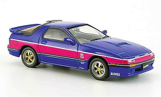 Mazda RX7 1985 1/43 Aoshima blu Savanna FC3S modellini auto