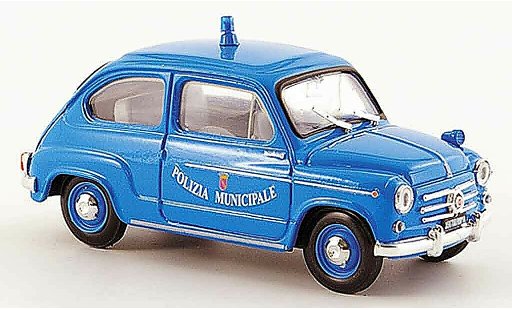 Fiat 600 D 1/43 Brumm Polizia Municipale Roma police 1960 modellini auto