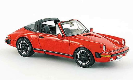 Porsche 911 Targa 1/43 Neo Carrera rosso USA Version 1985 modellini auto