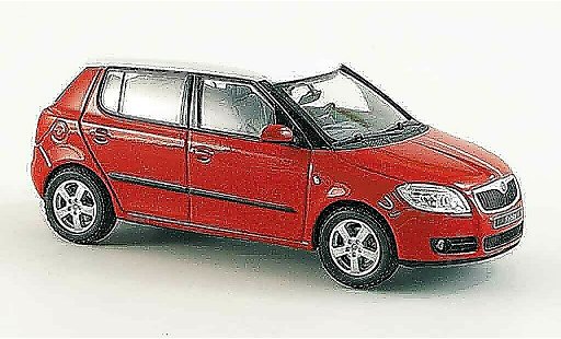 Skoda Fabia Base 1/43 Abrex ii rosso avec biancoem tetto modellini auto
