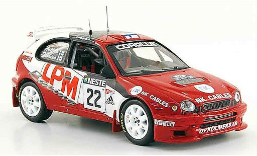 Toyota Corolla WRC 1/43 IXO no.22 rallye finland 2000 modellini auto