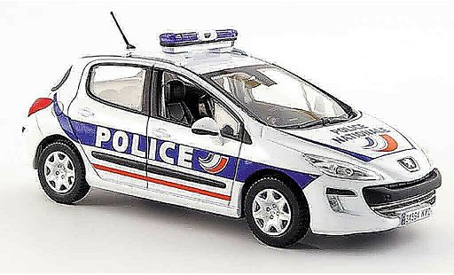 Peugeot 308 Base 1/43 Norev police funfportes police 2008 modellini auto