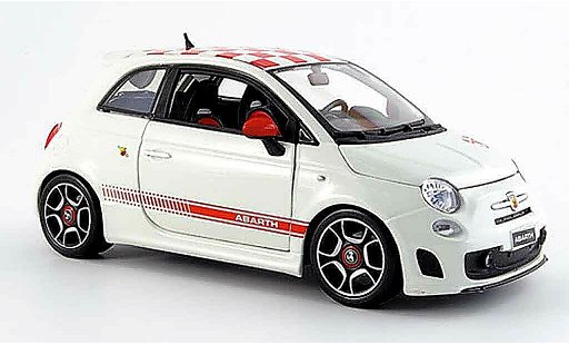 Fiat 500 Abarth 1/18 Burago rosso-bianco 2007 modellini auto