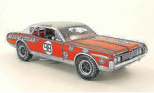 Mercury Cougar Base 1/18 Sun Star no.98 dan gurney 1967 modellini auto