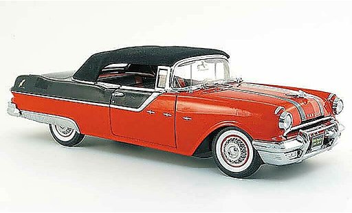 Pontiac Star Chief Convertible 1/18 Sun Star convertibile rosso nero 1955 modellini auto