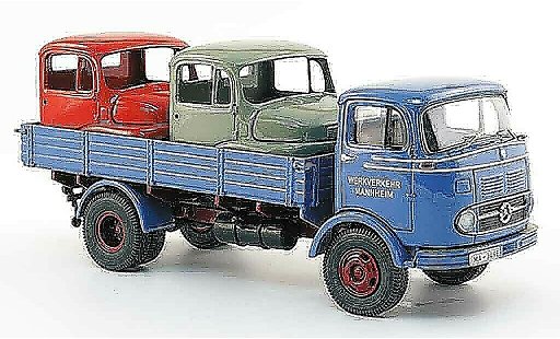 Mercedes LP 911 Base 1/43 Premium Cls pianale blu avec Fahrerhauser Ladegut modellini auto