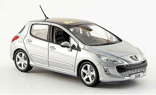 Peugeot 308 Feline 1/43 Norev grigio 5portes 2007 modellini auto