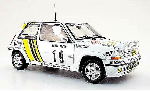 Renault 5 Rallye 1/18 Norev GT Turbo no. 19 diac monte carlo 1989 modellini auto