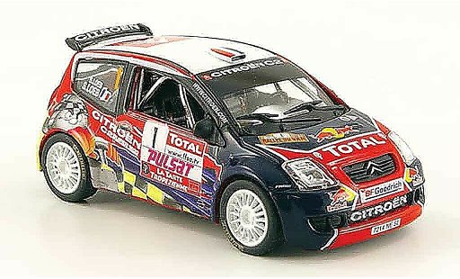 Citroen C2 S1600 1/43 Norev no.1 rosso bul rallye du var 2008 modellini auto