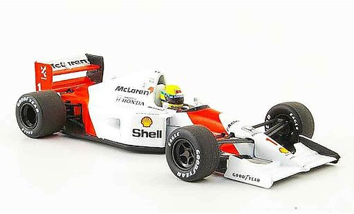 Honda F1 Base 1/43 Minichamps McLaren MP 4 7 No.1 A.Senna Saison 1992 modellini auto