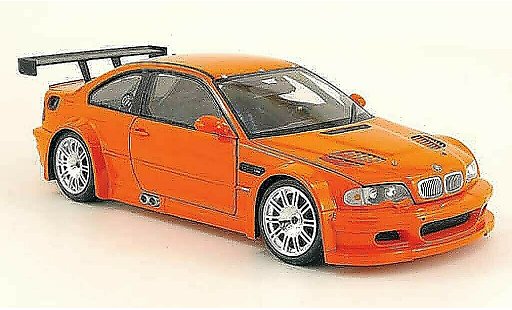 Bmw M3 coupe 1/18 Minichamps GTR E46 street orange 2001 modellini auto
