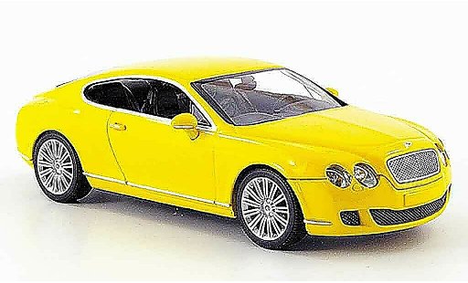 Bentley Continental GT 1/43 Minichamps giallo Linea 2008 modellini auto