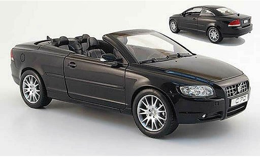 Volvo C70 Cabriolet 1/18 Powco nero 2006 modellini auto