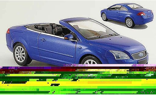 Ford Focus CC CC 1/18 Powco blu con capote removibile 2007 modellini auto