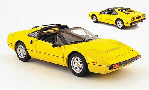 Ferrari 308 GTS 1/18 Hot Wheels giallo nero interieur modellini auto