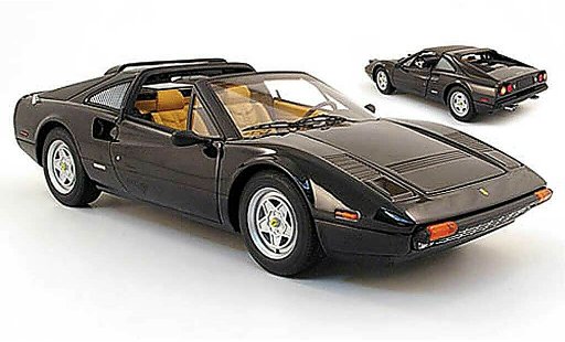Ferrari 308 GTS 1/18 Hot Wheels nero modellini auto